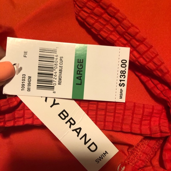 Lucky Brand Womens Golden Wave Textured Swimsuit- NWT- SZ LG - Picture 9 of 11